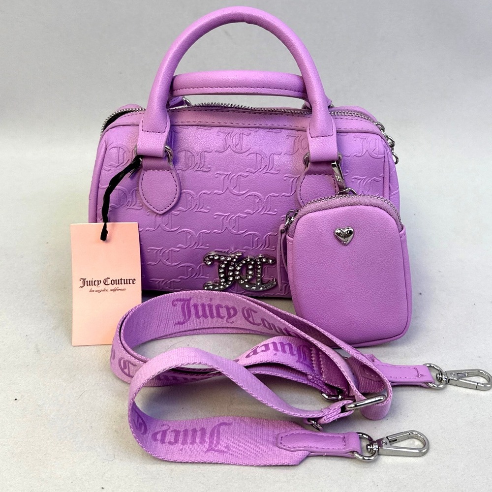 Juicy Couture All About That Bling Satchel Violet Tulle Monogram 11JCD0NJC-LLV